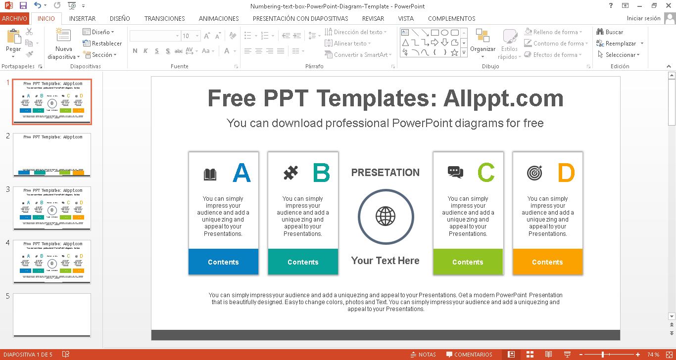 Plantilla PowerPoint de cuadros de colores - Plantillas Power Point gratis