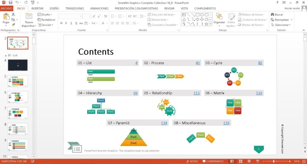 Gráficos SmartArt para Power Point. Descargar gratis.