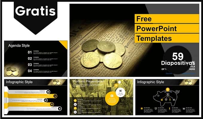 Plantilla para Power Point de monedas y dinero gratis.