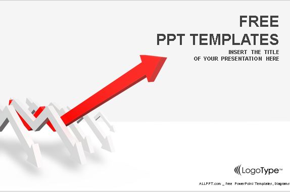 Plantilla flecha roja para power point.