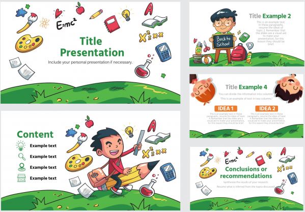 Plantilla de niños de educacion inicial o preescolar para Powerpoint