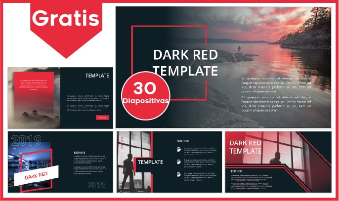 Plantilla power point rojo con negro gratis.