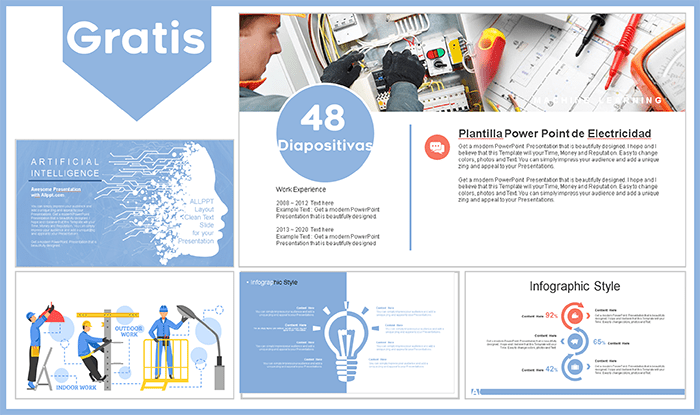 Plantilla power point de electricidad gratis.