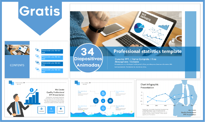 Plantilla Power Point de estadísticas para descargar gratis.