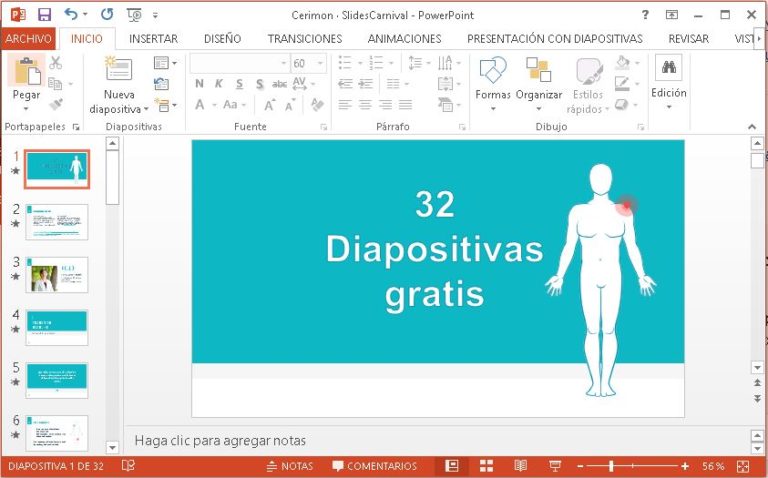 Plantilla Powerpoint de medicina humana gratis.
