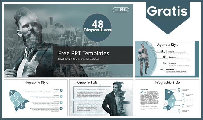 Plantilla PowerPoint Hombre de Negocios gratis.
