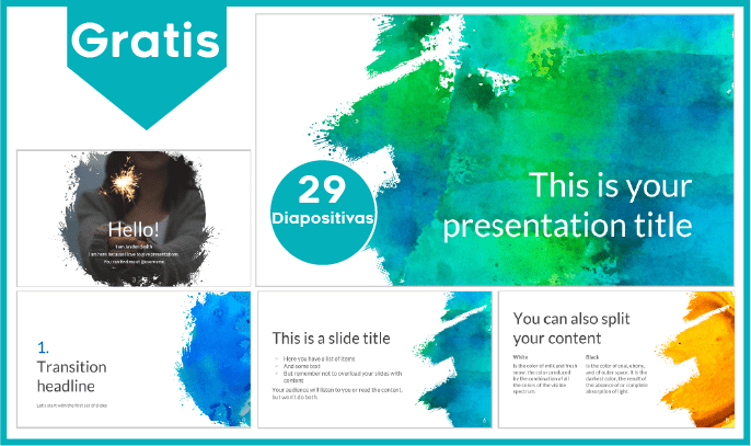 Plantilla Powerpoint de Pinturas Artísticas gratis