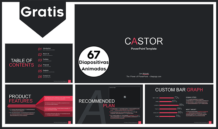 Plantilla animada Castor para powerpoint gratis.