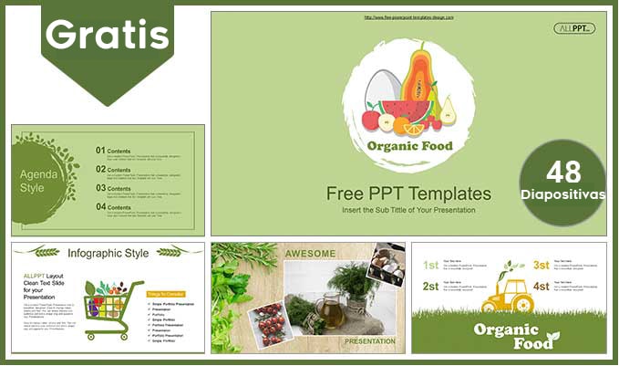 Plantilla power point de alimentos organicos para power point gratis