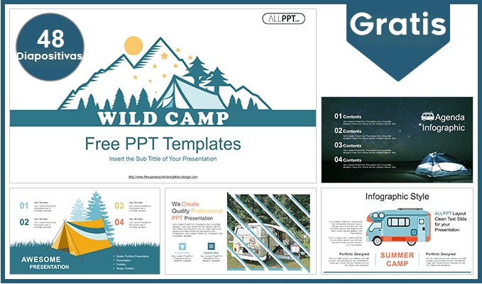 Plantilla power point de campamento gratis.