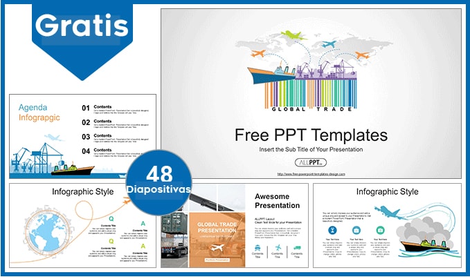 Plantilla Power Point de Comercio Exterior gratis.