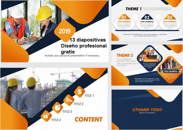 Plantilla Powerpoint de construcción gratis.