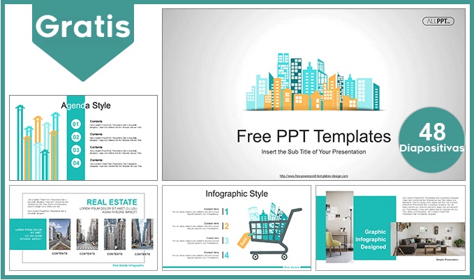 Plantilla power point de edificios en la ciudad gratis.