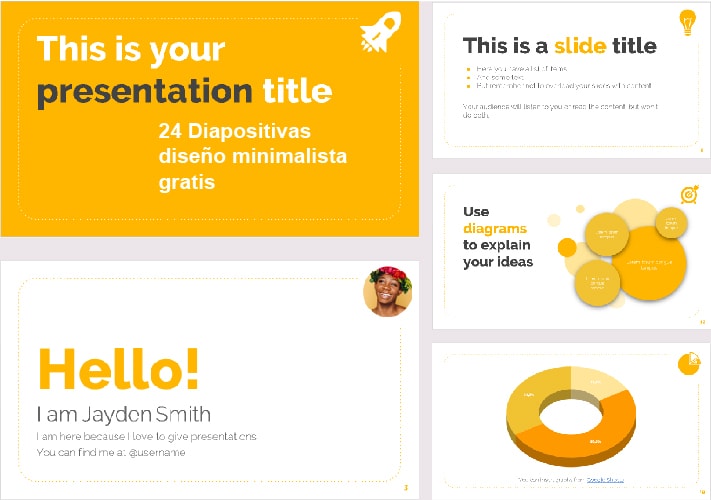 Plantilla power point con lineas amarillas gratis.