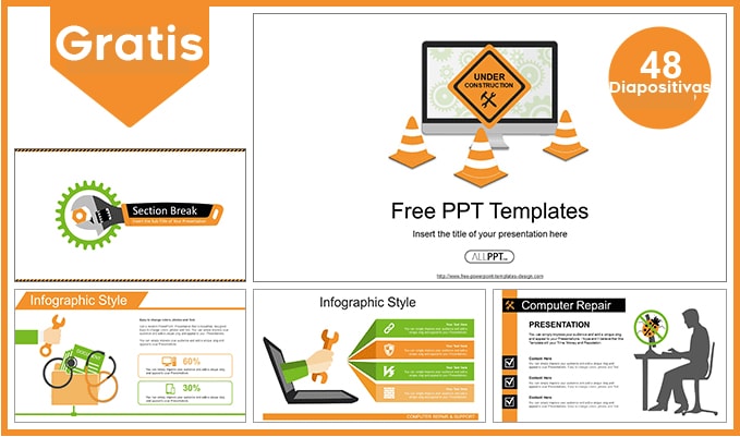 Plantilla Power point de Reparación de Computadoras gratis.