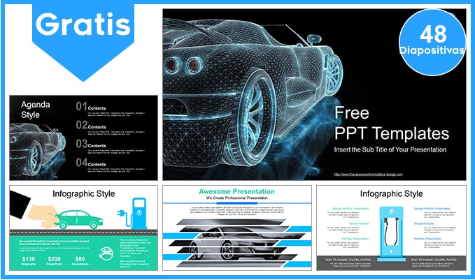 Plantilla power point de autos electricos gratis.