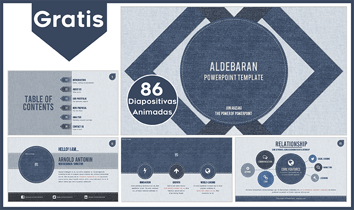 Plantilla animada Aldebaran para Power point gratis.