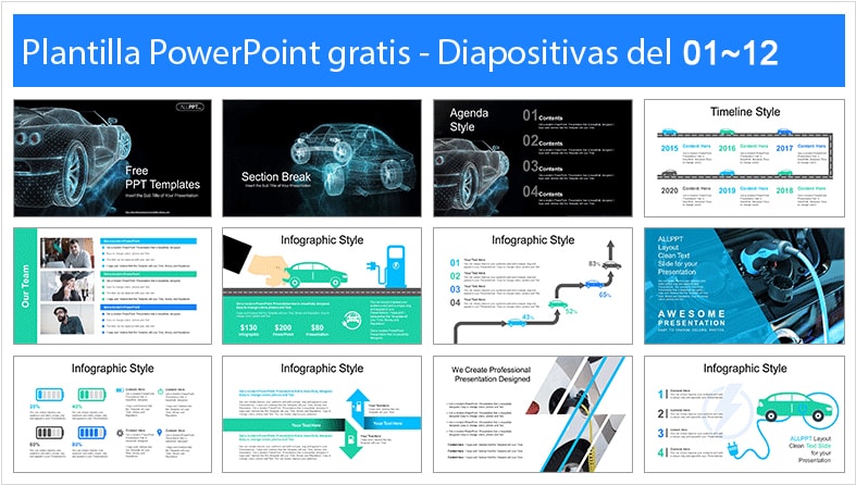 Power point template free for Electric Cars.