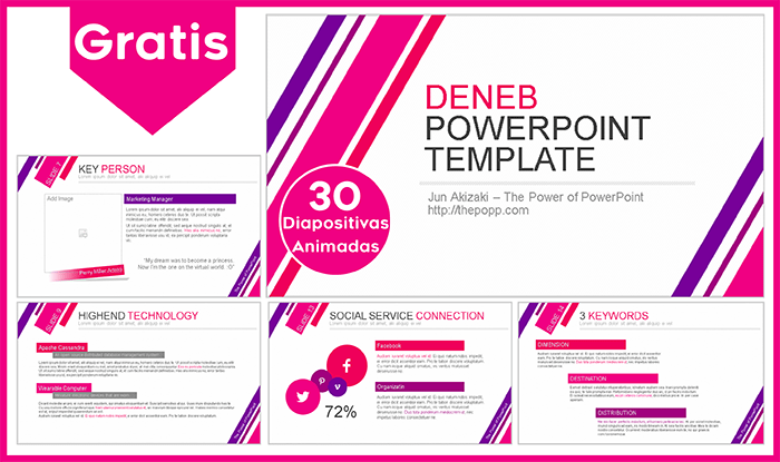 Plantilla animada Deneb para Power point gratis.