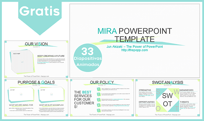 Plantilla animada Mira para power point gratis.