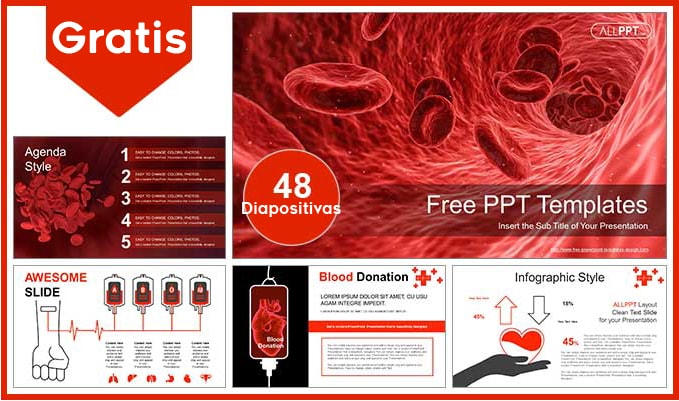 Plantilla power point de donacion de sangre gratis.