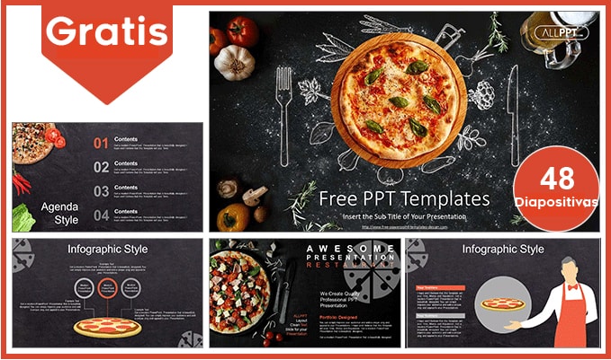 Plantilla power point de pizza gratis.