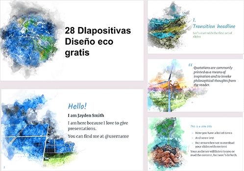 Plantilla con estilo medioambiental para powerpoint.