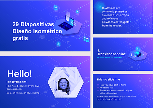 Plantilla de isometria para powerpoint.