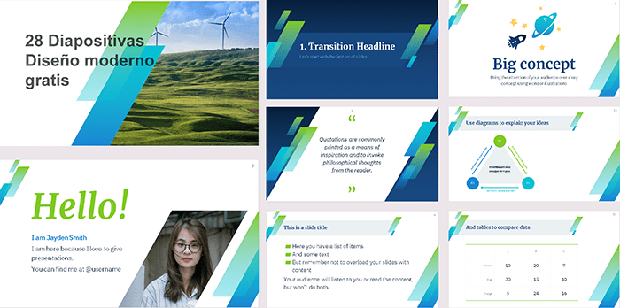 plantilla power point con degradados gratis.