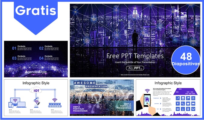 5g technology power point template free.