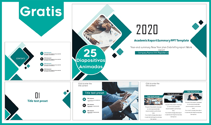 Plantilla power point de informes gratis con Diapositivas animdas.