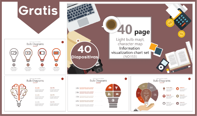 Graficos en forma de bombilla en power point para descargar gratis.