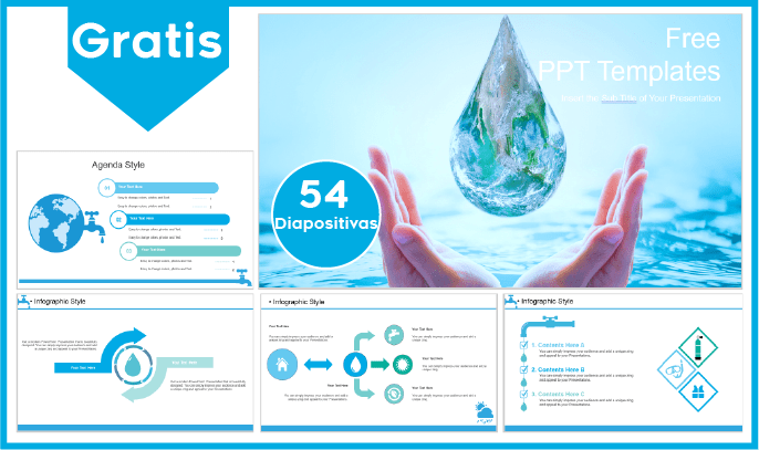 Plantilla power point de agua potable para descargar gratis.