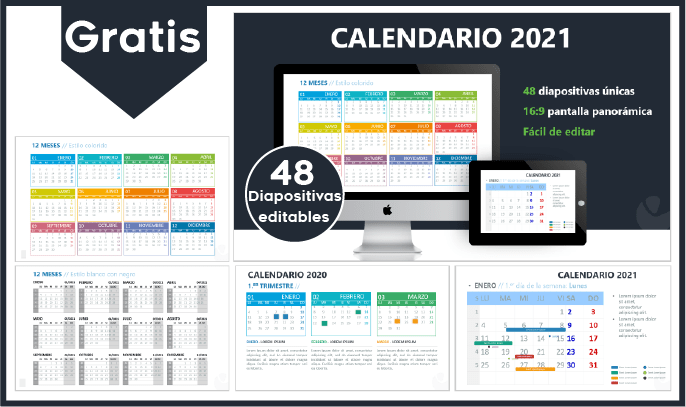 Calendario 2021 en power point para descargar gratis.