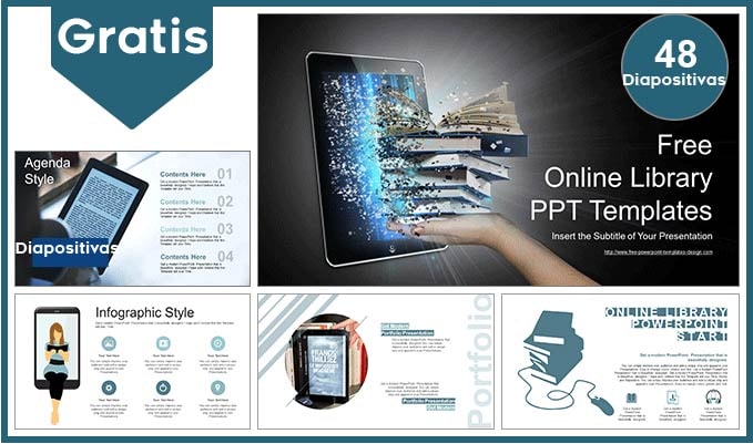 plantilla power point de biblioteca-en-linea