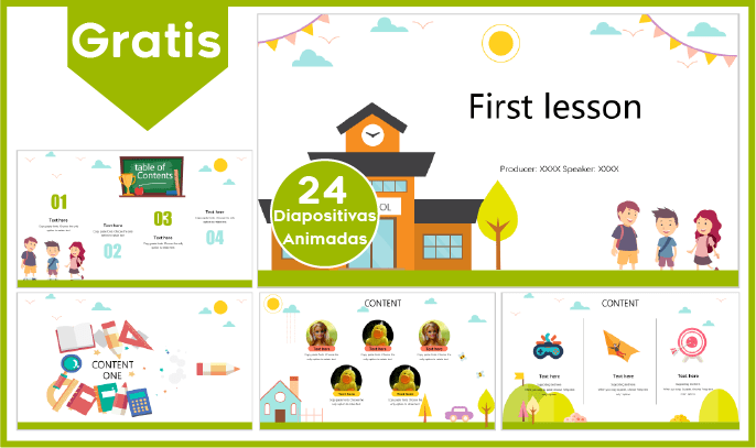Plantilla power point de escuela primaria para descargar gratis.