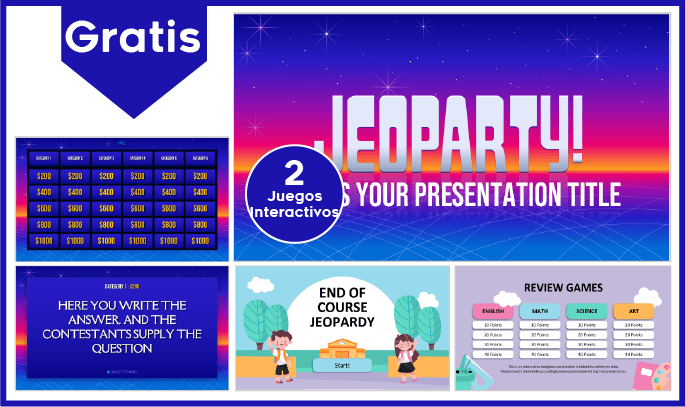 Juego Jeopardy en Power Point para descargar gratis.