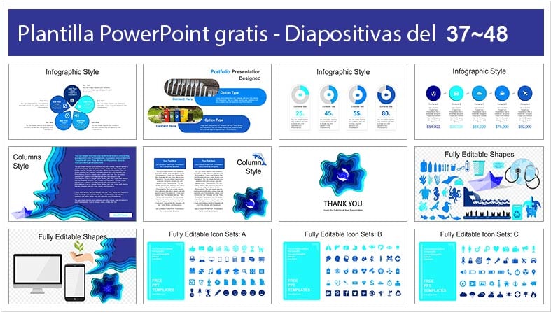 diapositivas de desechos en el mar.