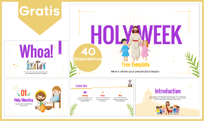 Plantillas power point de semana santa para niños gratis.