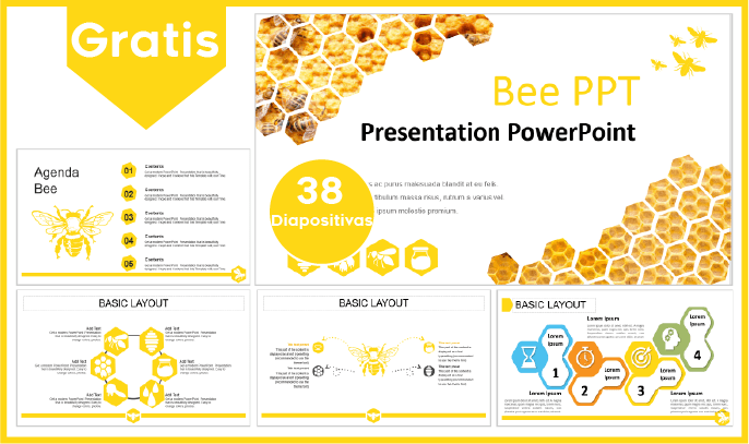 Plantilla power point de abeja para descargar gratis.