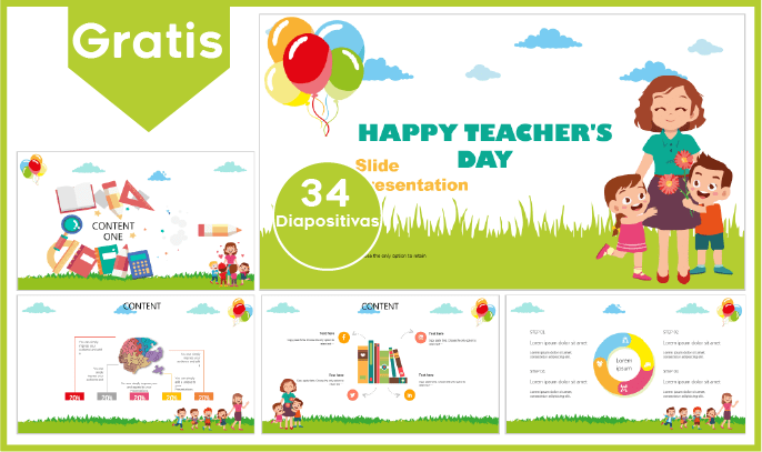 plantilla power point del dia del maestro para niños descargar gratis.