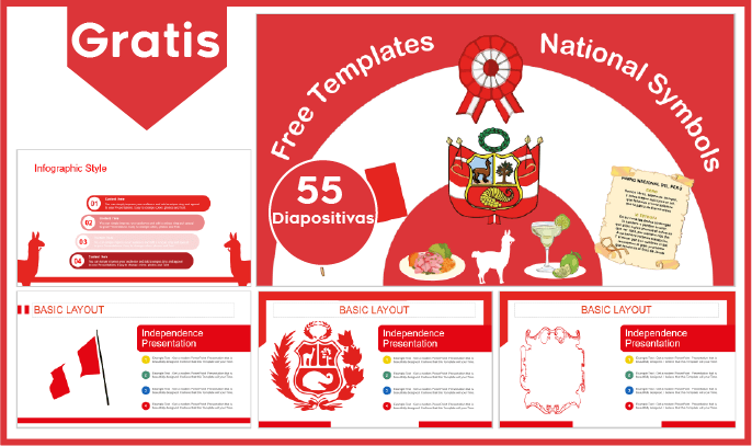 Plantilla Power point de simbolos patrios del Peru para descargar gratis. Fondos de fiestas patrias peru.