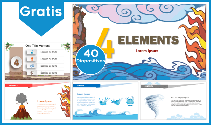 Plantilla PowerPoint De Los 4 Elementos Para Descargar.