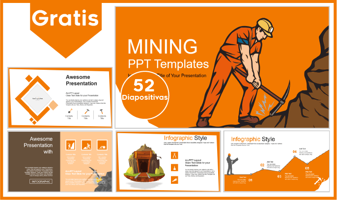 Plantilla PowerPoint de Minería para descargar.