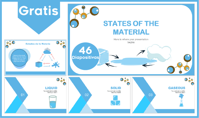 plantillas power point de los estados de la materia para descargar gratis.