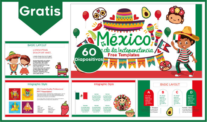 Plantilla PowerPoint de Fiestas Patrias de México para Niños para Descargar.