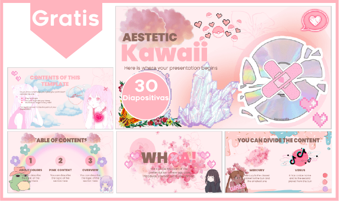 plantilla power point Aesthetic Kawaii para descargar gratis.