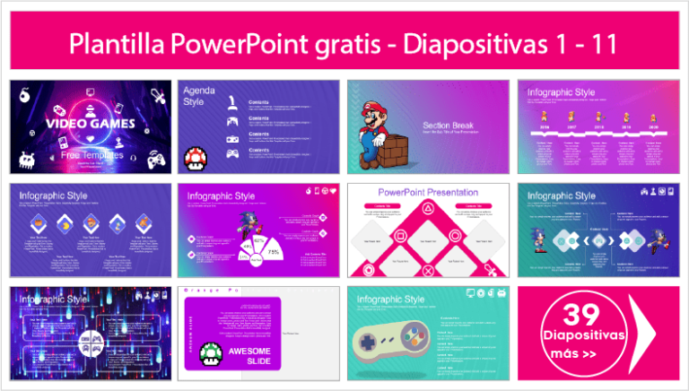 Plantilla PowerPoint de Videojuegos - Plantillas Power Point gratis