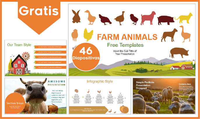 Plantilla PowerPoint de Animales de Granja para Descargar.