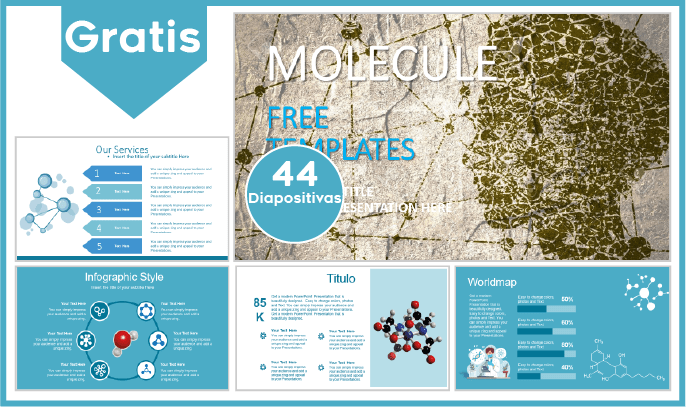 Plantilla PowerPoint de la Molecula para Descargar.
